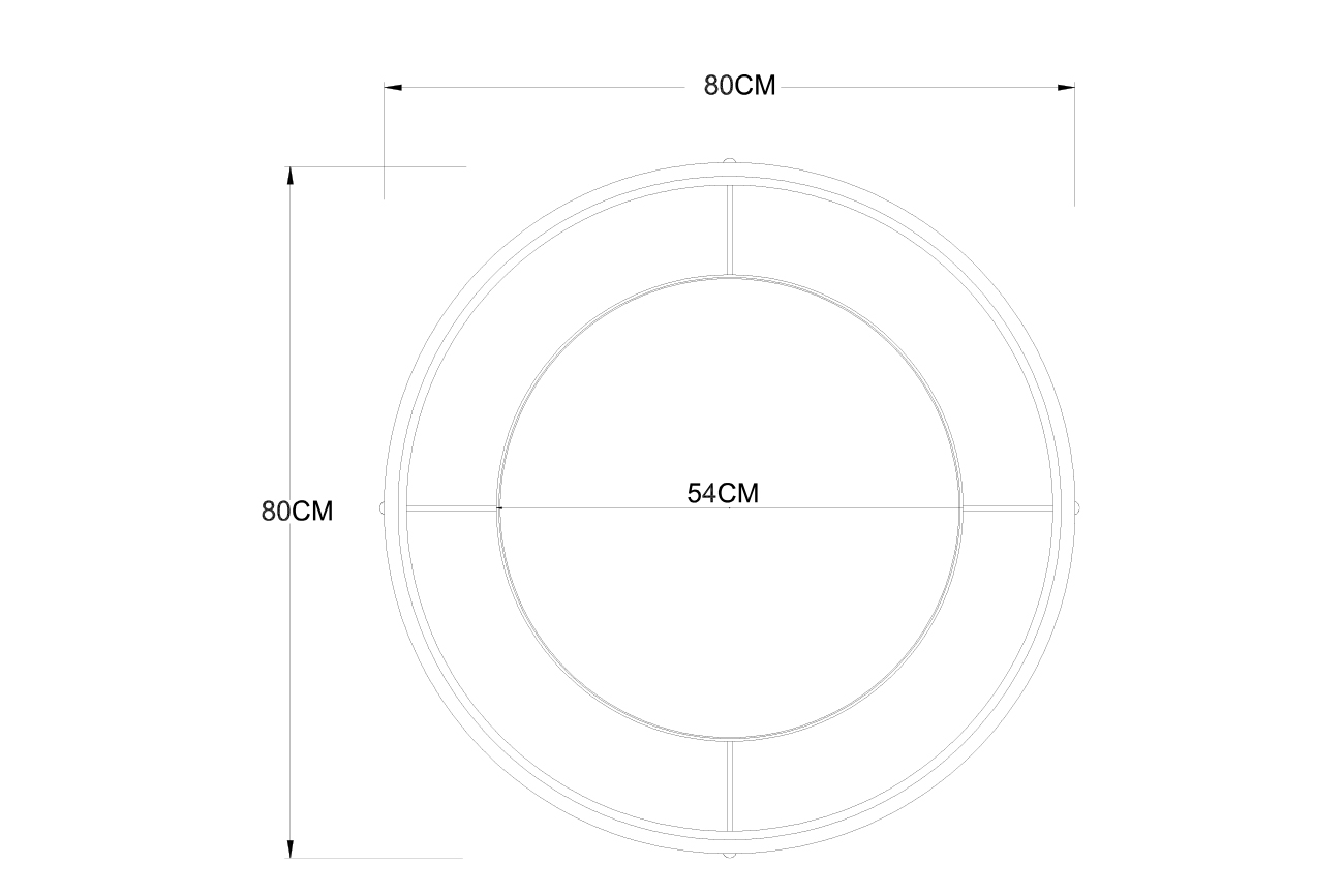 Зеркало круглое в металлической золотой раме 2