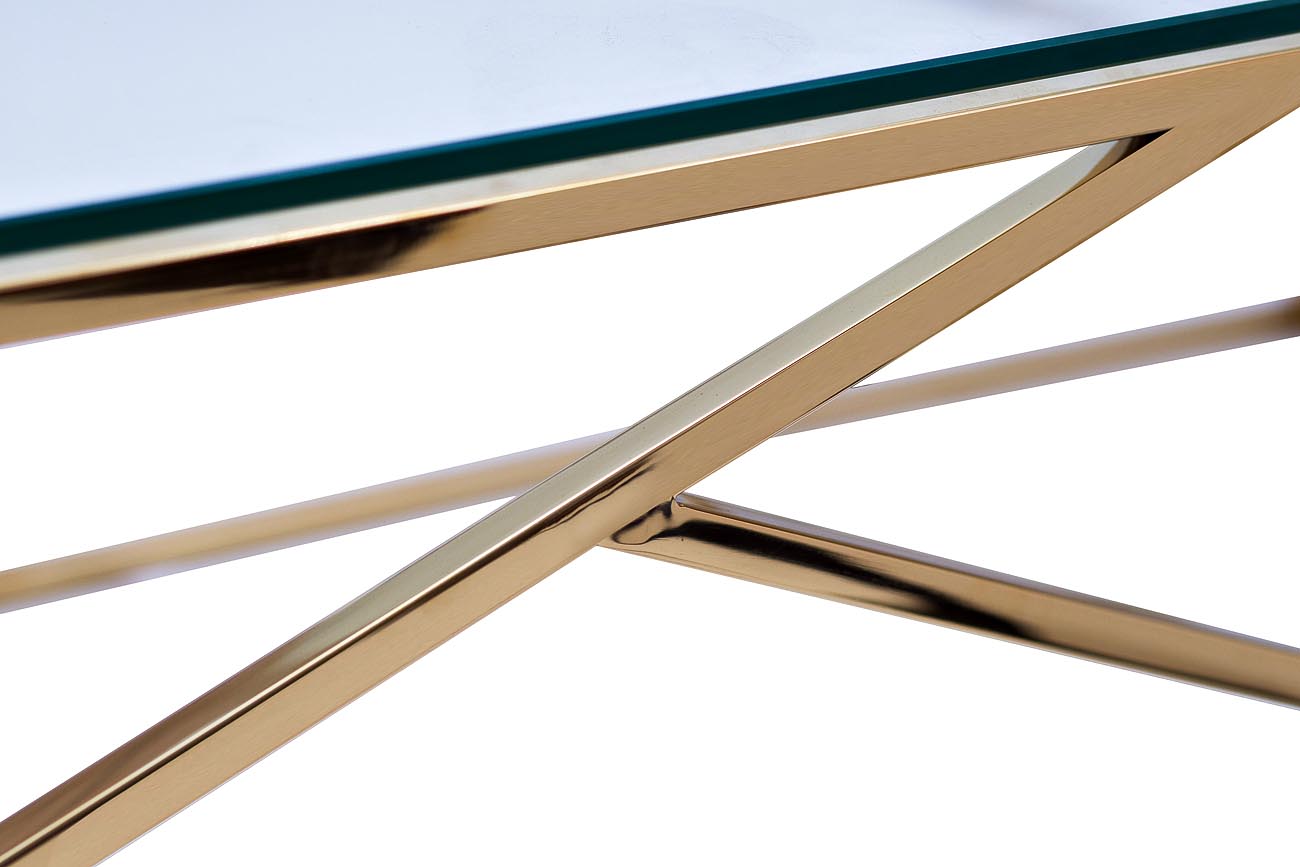 Консоль прозрачное стекло/золото 4