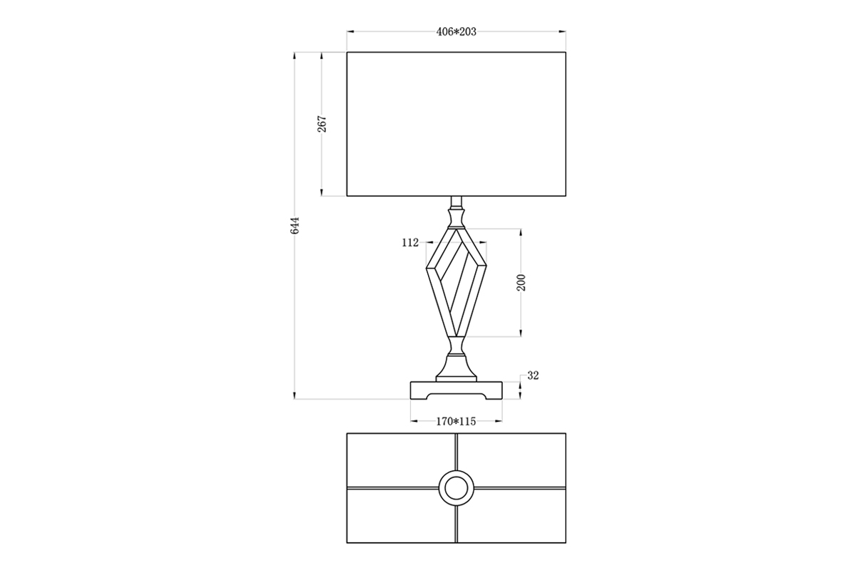 Лампа настольная стеклянная (белый абажур) 2