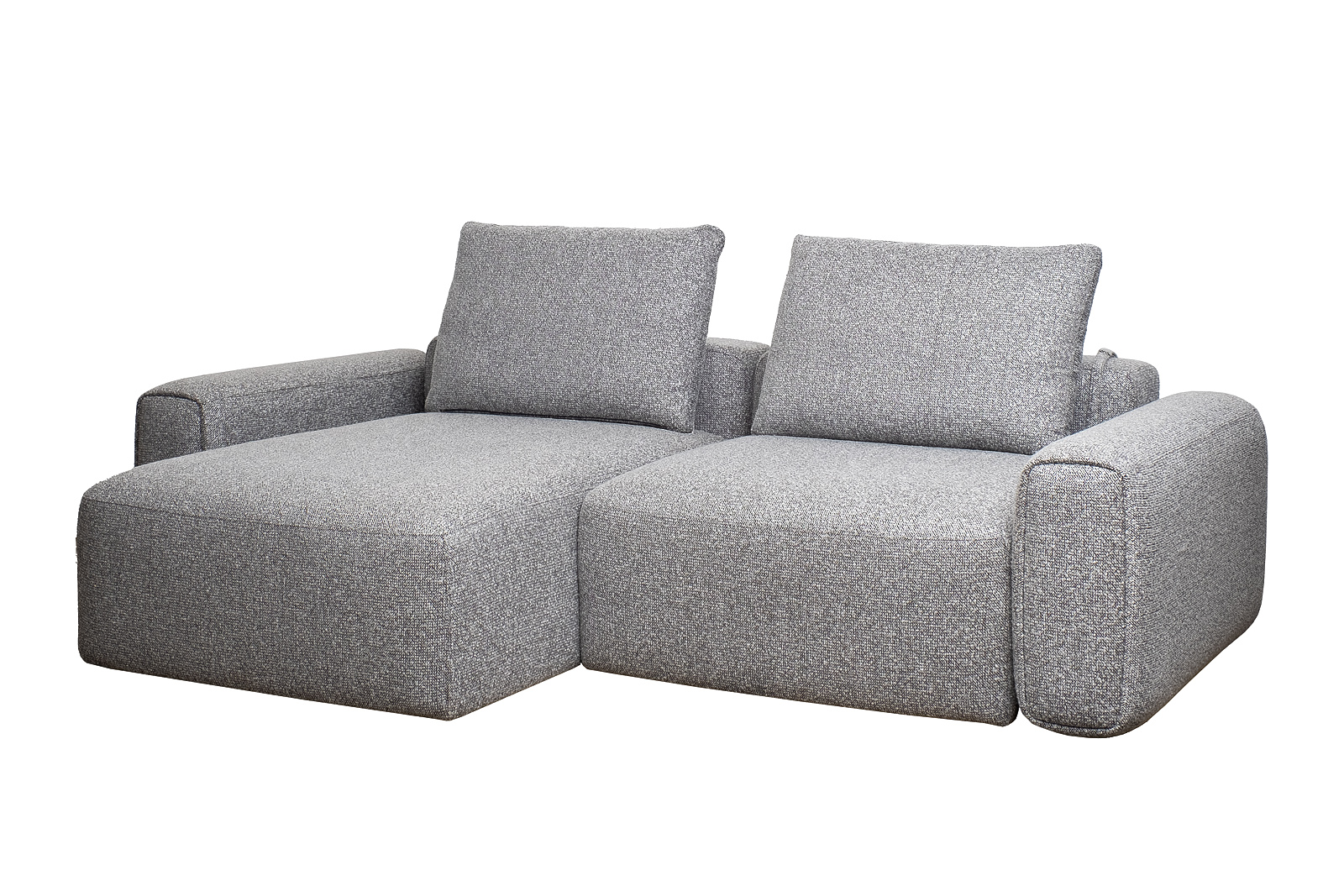 Диван Turin трехместный с канапе раскладной черно-серый 2