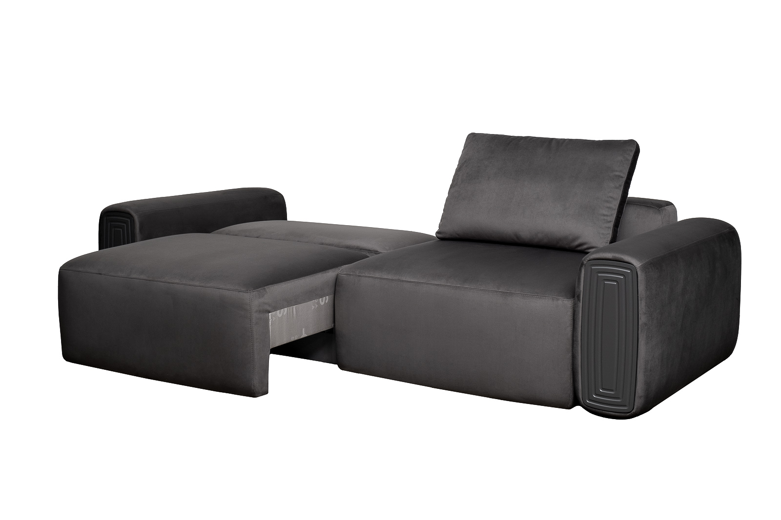 Диван Турин(Turin) трехместный раскладной велюровый темно-серый 4