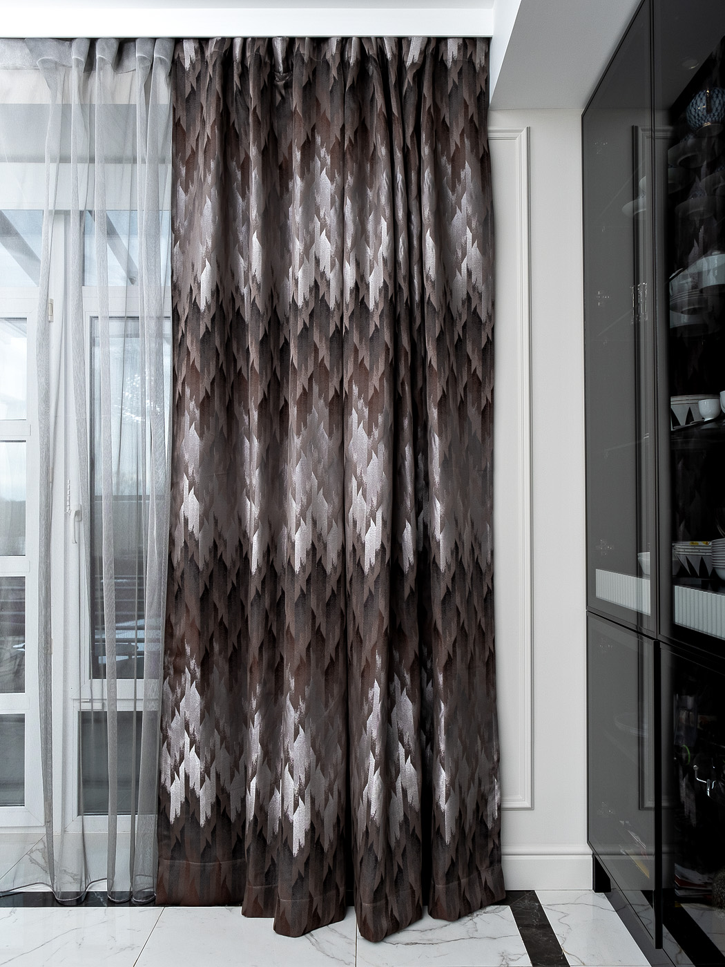 Портьера Каскада (Cascada) 275х260см серая 2