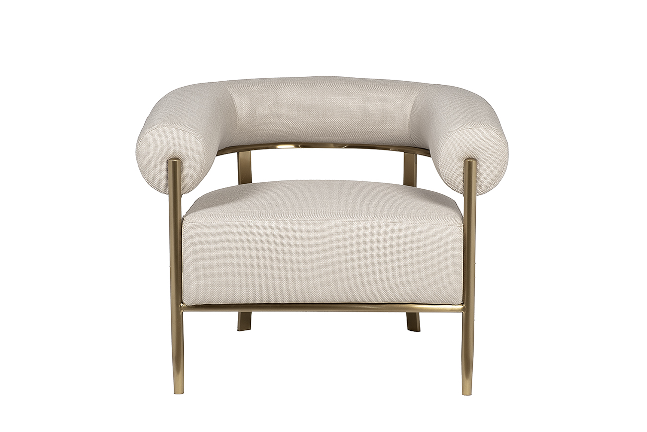 Кресло серое/матовое золото 1