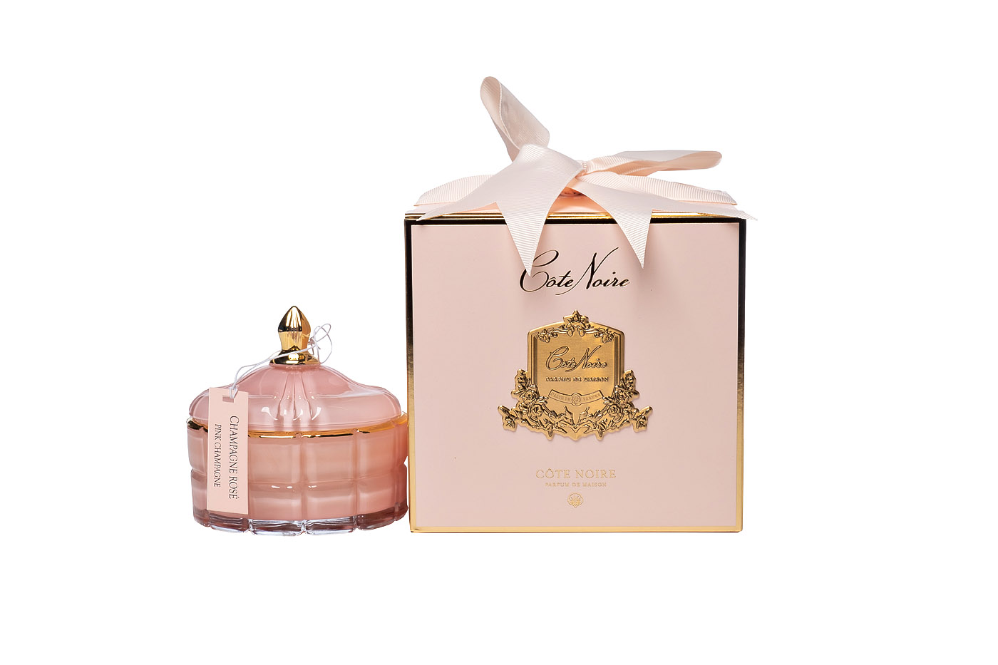 Свеча ароматическая Pink Champagne в вазе 1