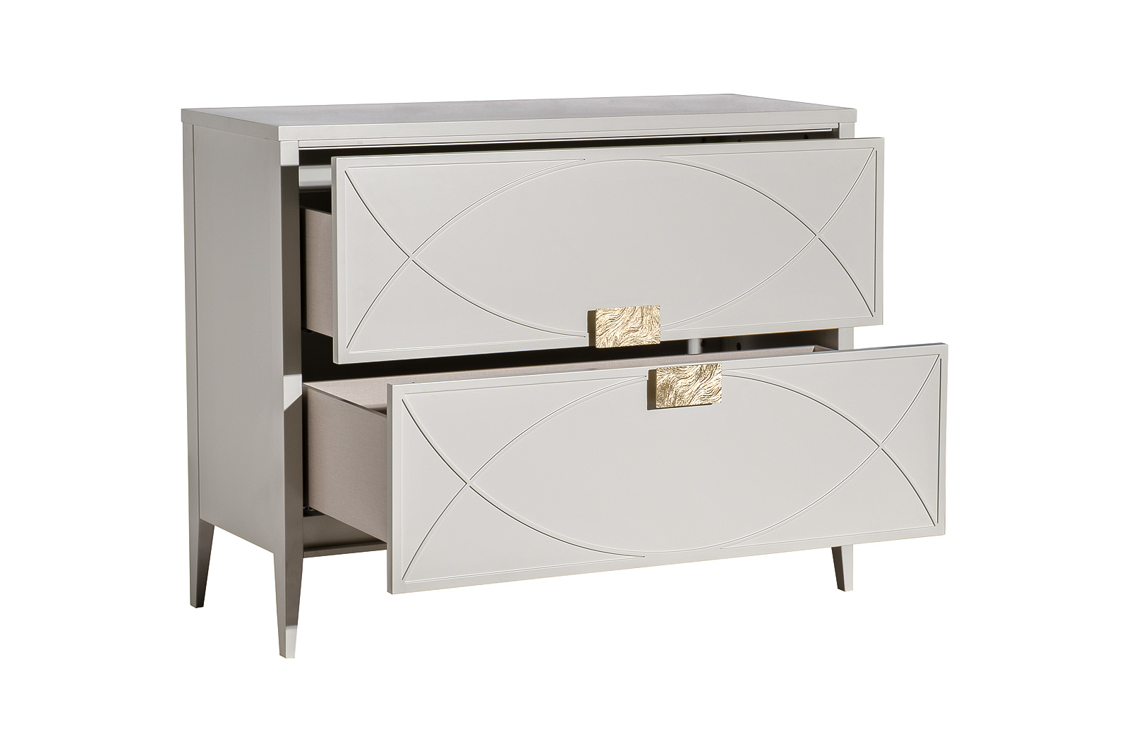 Комод с 2-мя ящиками бежевый 3