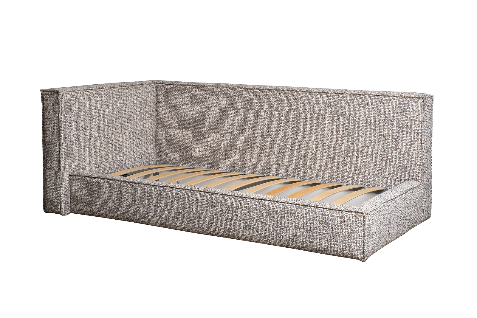 Кровать Runa детская угловая с подъемным механизмом шенилл серый 2