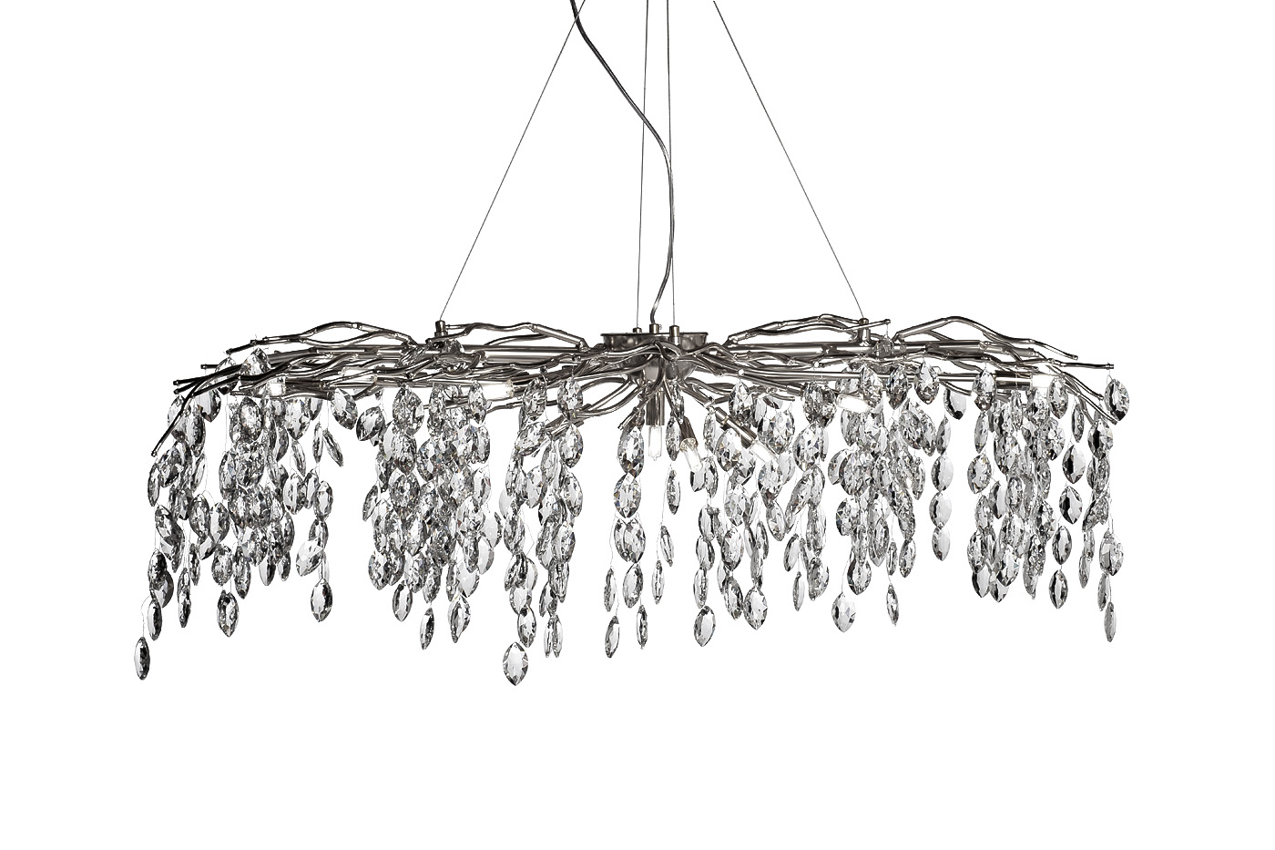 Люстра со стеклянными подвесами цвет хром 1