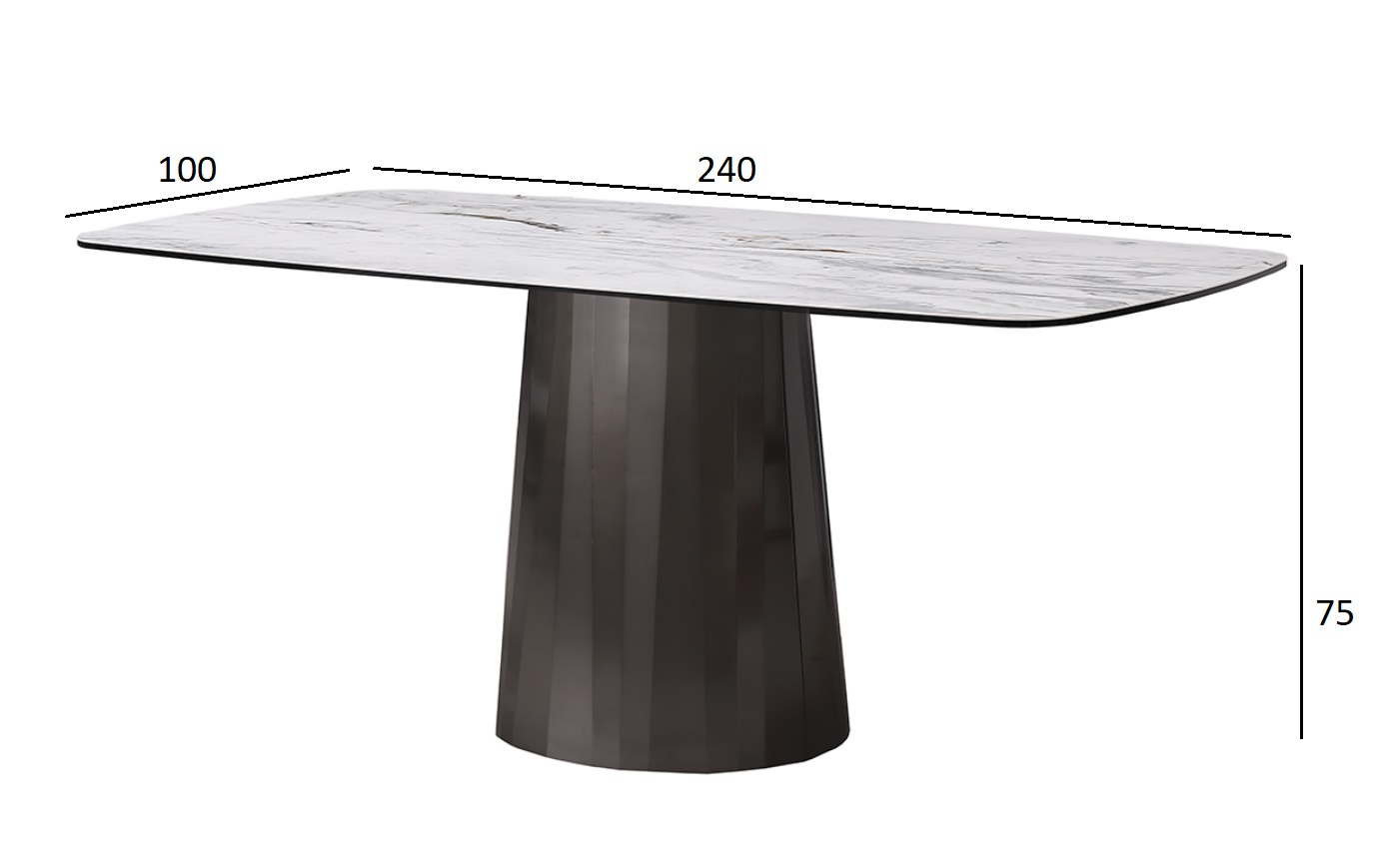 Стол обеденный керамический серый 4