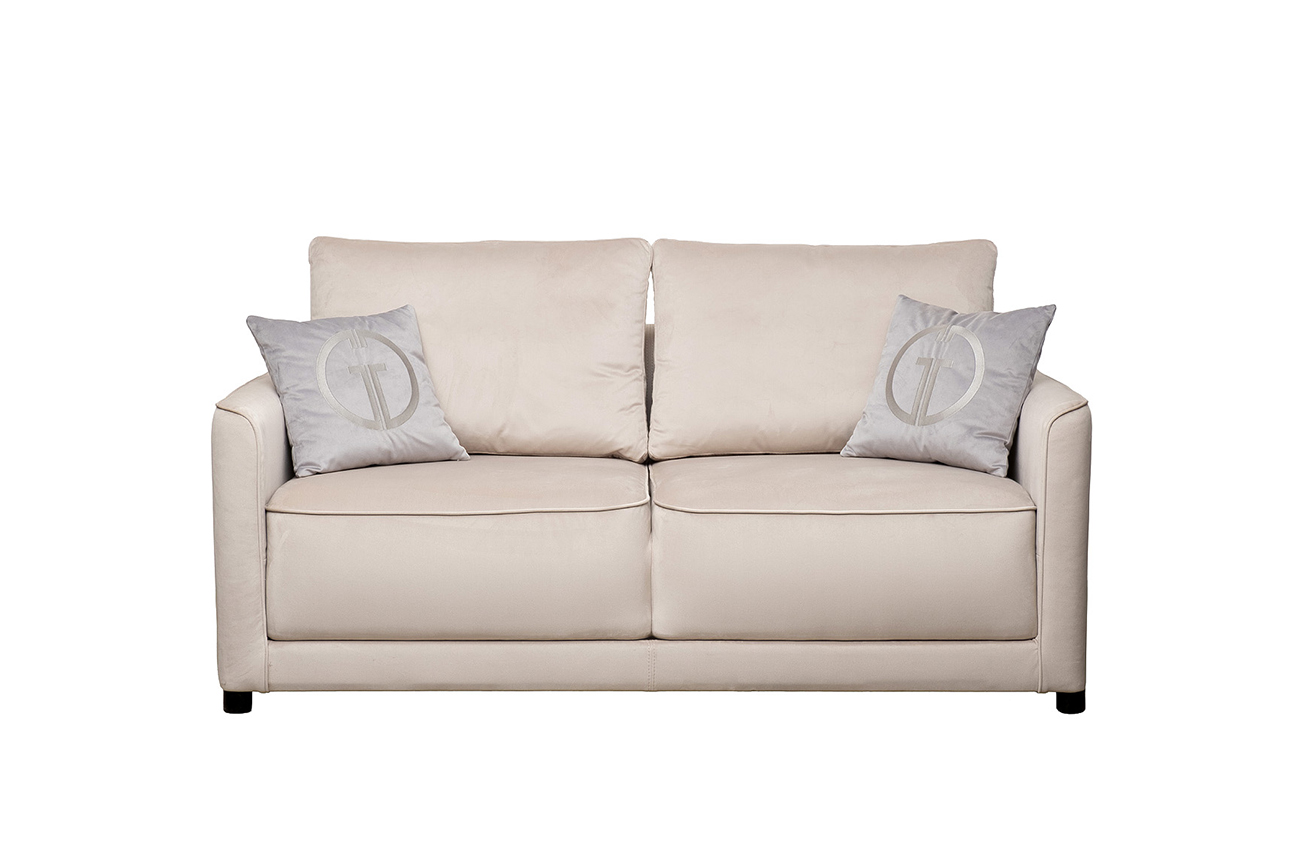 Диван Портофино(Portofino) двухместный раскладной светло-серый с кантом 1