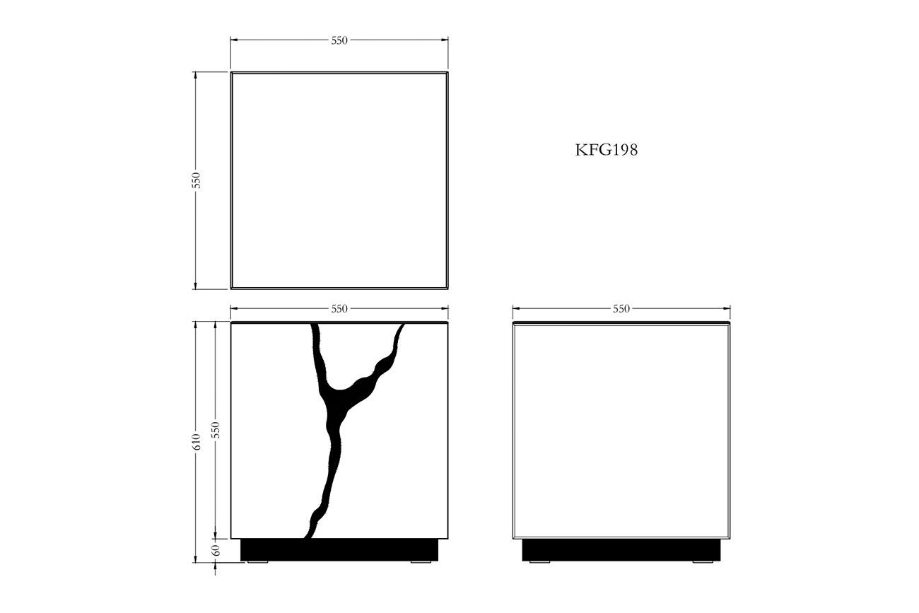 Столик журнальный зеркальный с золотым декором 5