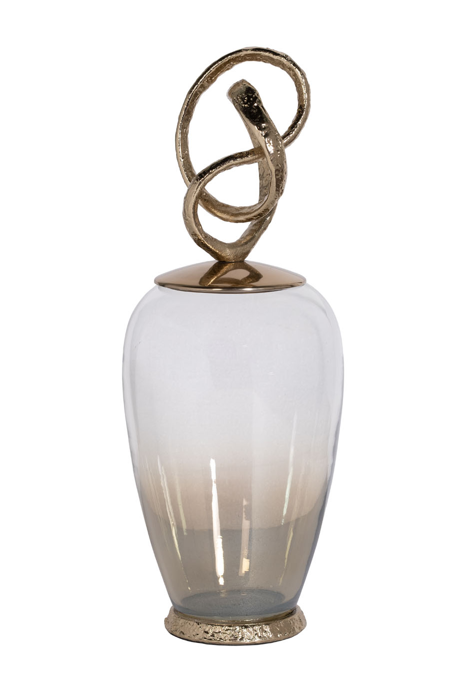 Ваза декоративная с крышкой «Лиана» металл/стекло 1