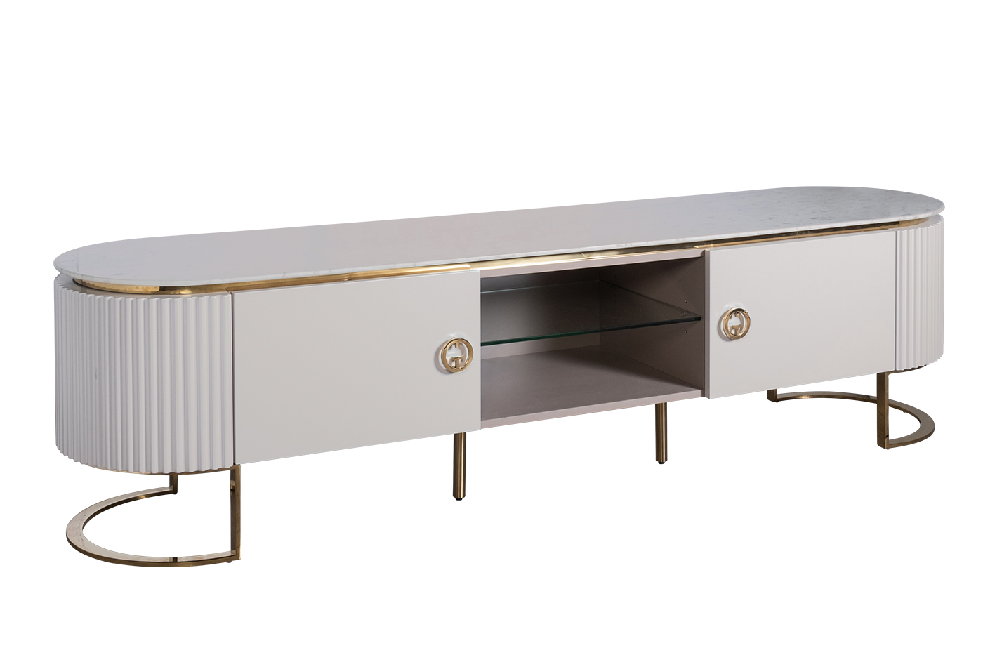 Тумба под телевизор Лучано (Luciano) с мраморной столешницей 2