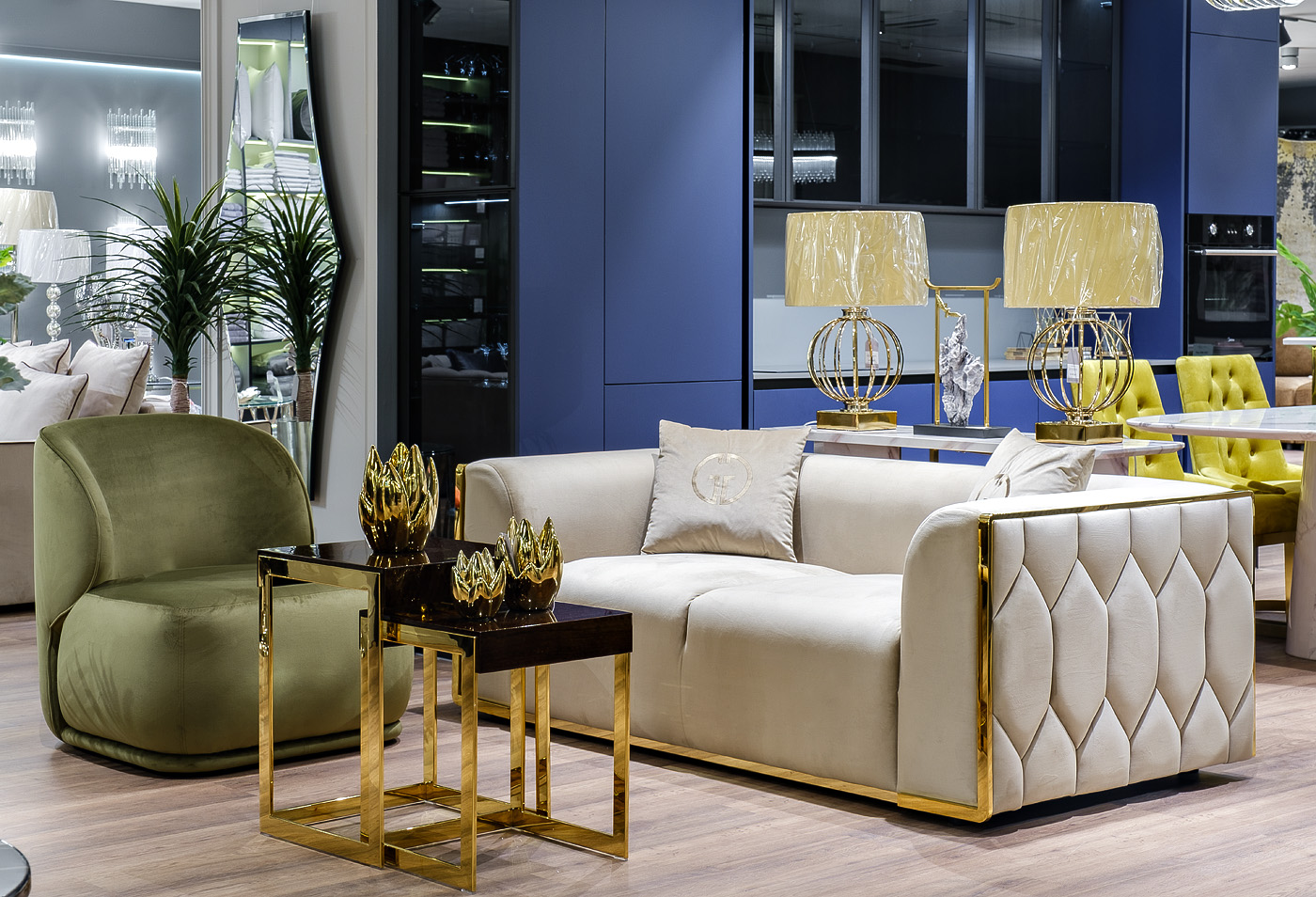 Диван Берн (Bern) двухместный велюровый бежевый 5