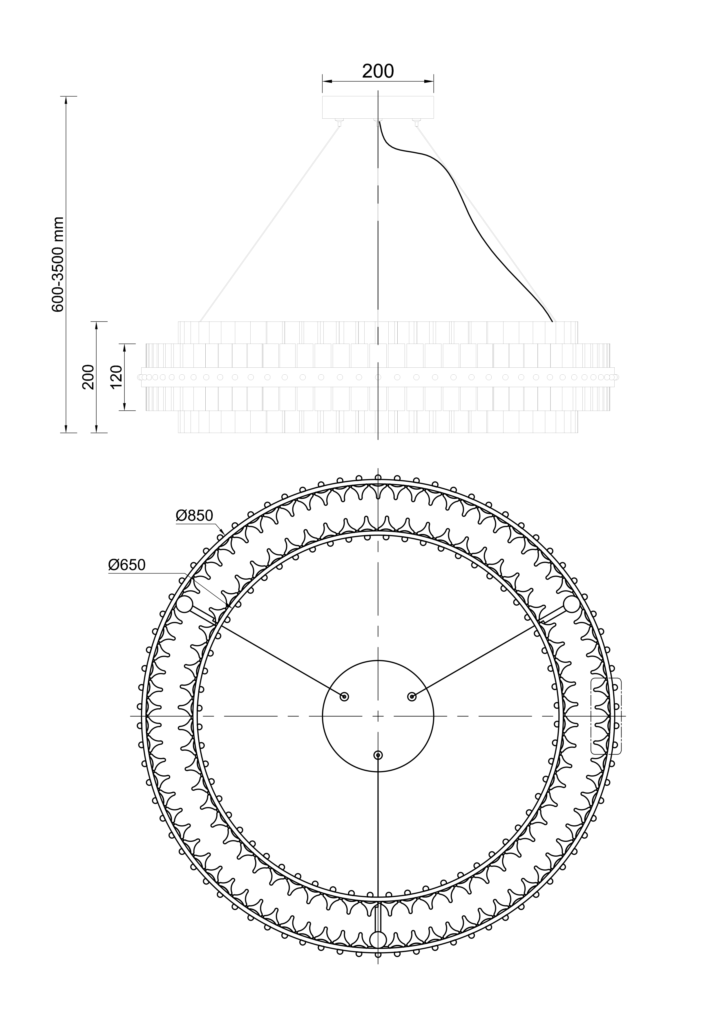 Люстра подвесная Galaxy прозрачное стекло/золото 3