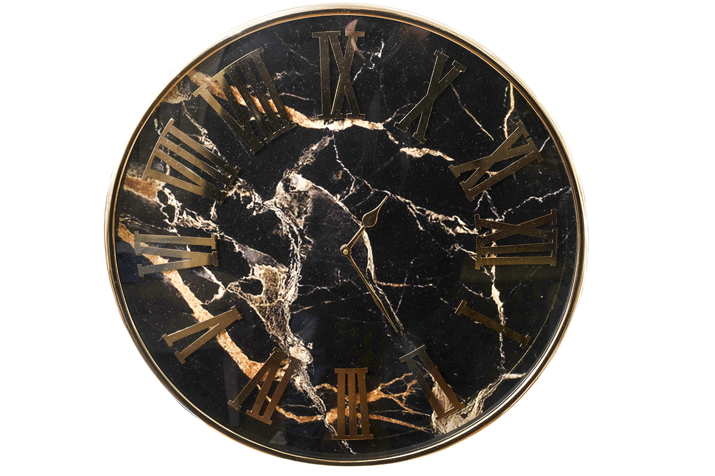 Часы настенные круглые чёрные/золото 1