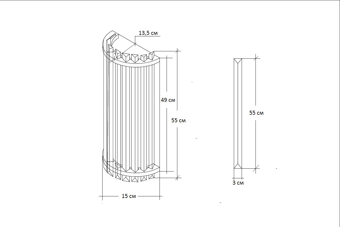 Бра из стекла хром 3