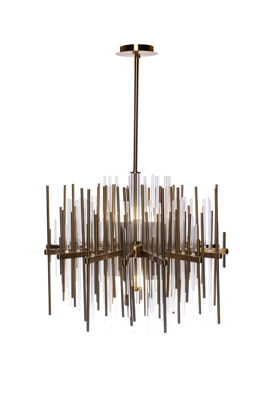 Люстра латунь/стекло прозрачное 1