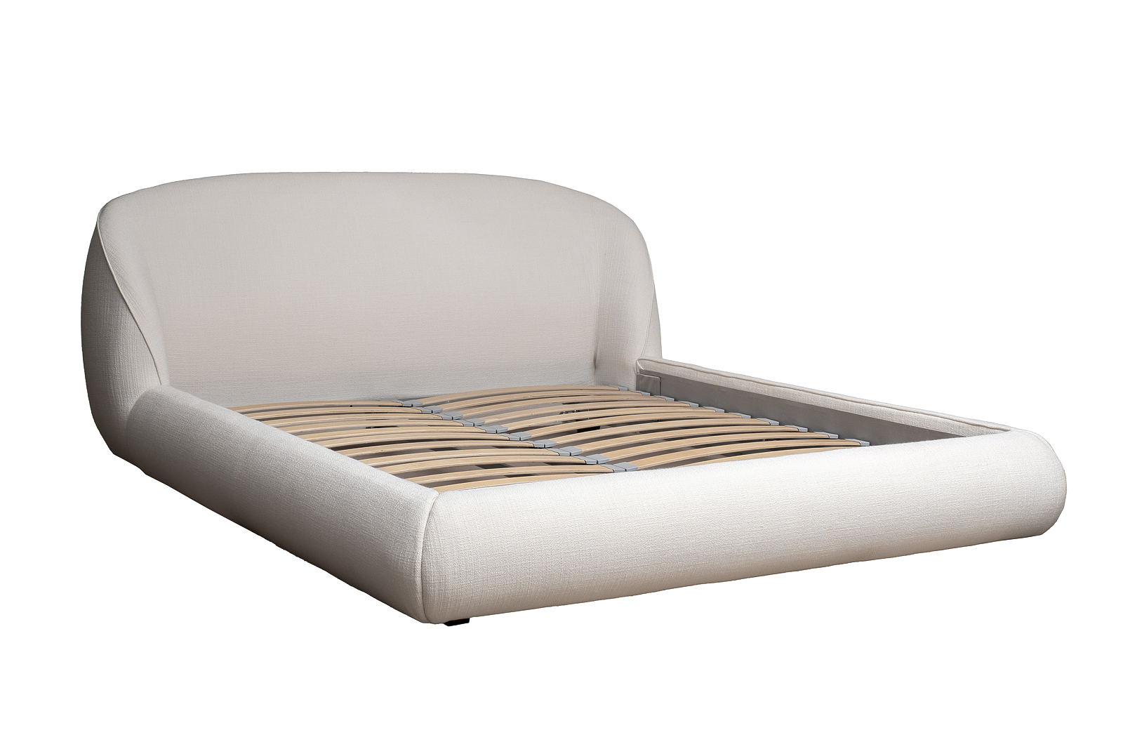 Кровать Palazzo двуспальная рогожка светло-бежевая 2