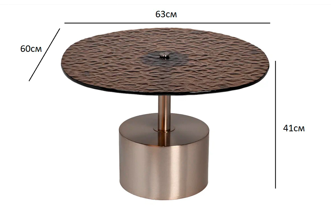 Столик журнальный с рельефным тонированным стеклом 4