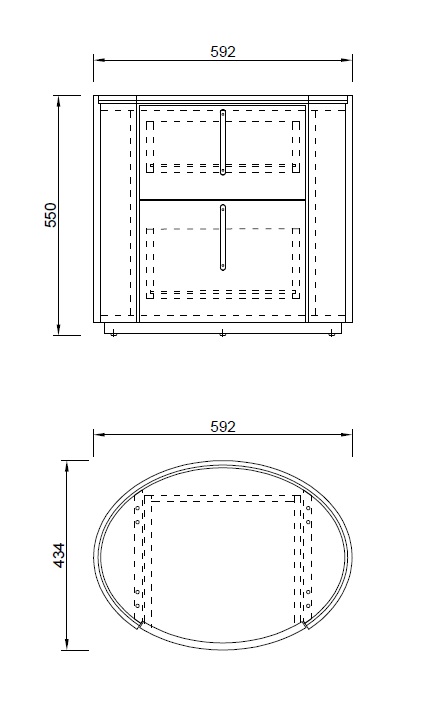 Тумбочка с 2мя ящиками темный шпон 8