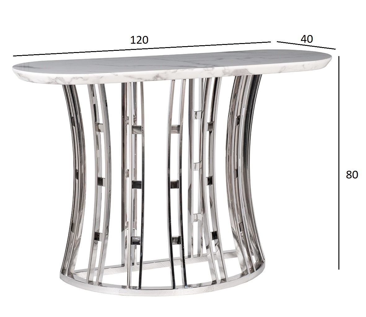 Консоль светло-серая/хром 5