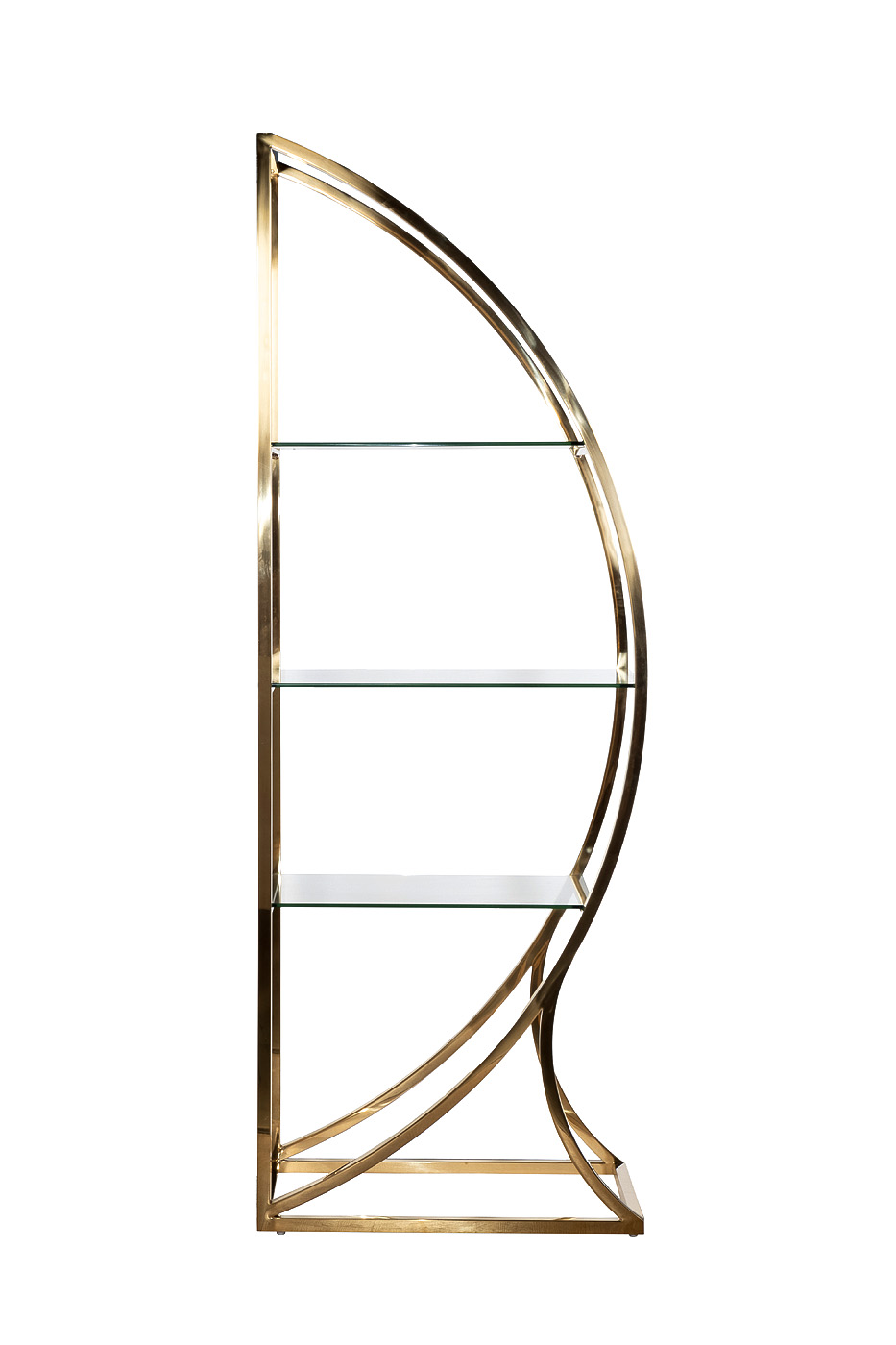 Стеллаж «Полусфера» прозр.стекло/золото 1