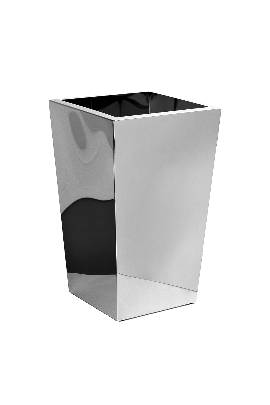 Кашпо напольное высокое серебряное 1