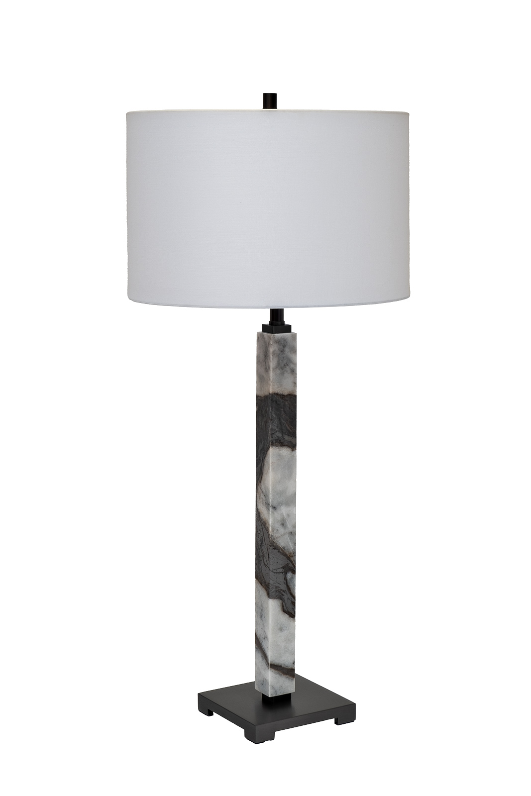 Лампа настольная мраморная с белым абажуром 2