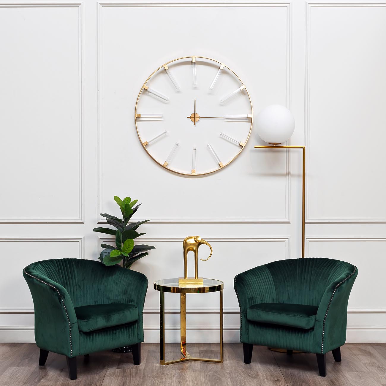 Столик журнальный с прозрачным стеклом (цвет золото) 5