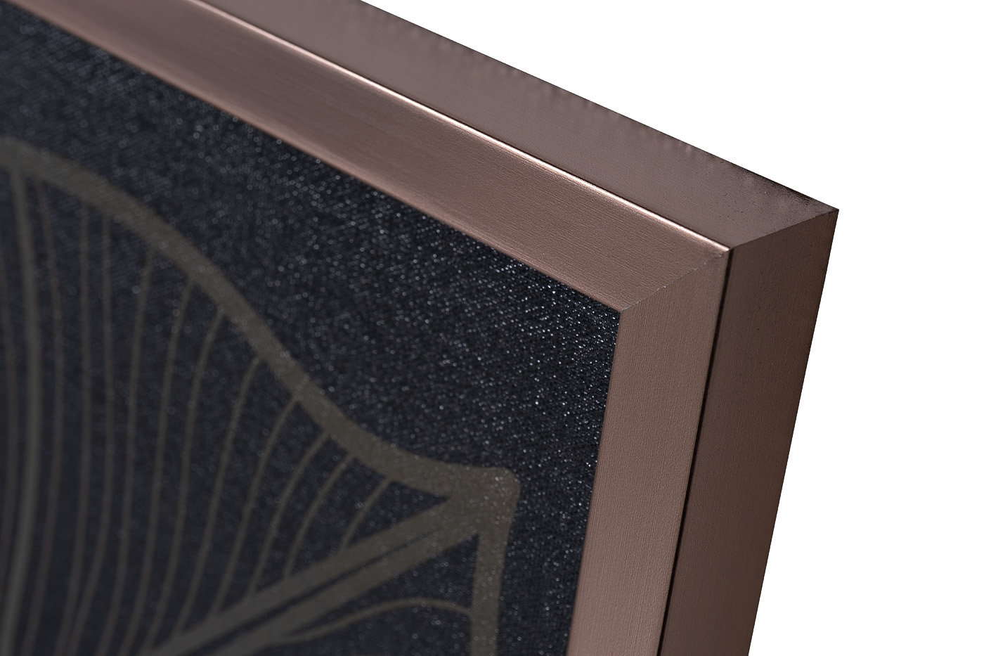 Холст «Золотые листья-2» в багете латунь 3