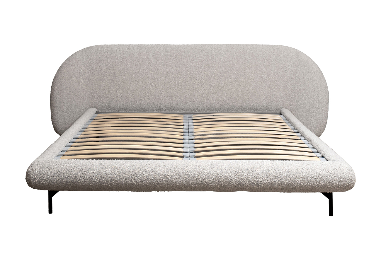 Кровать Сицилия(Sicilia) двуспальная букле бежевая 1