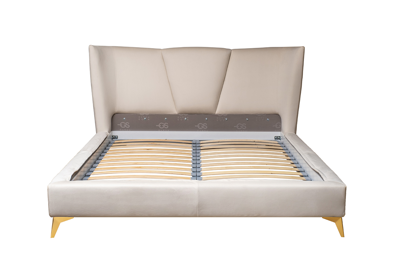 Кровать Сиена(Siena) велюровая кремовая 1