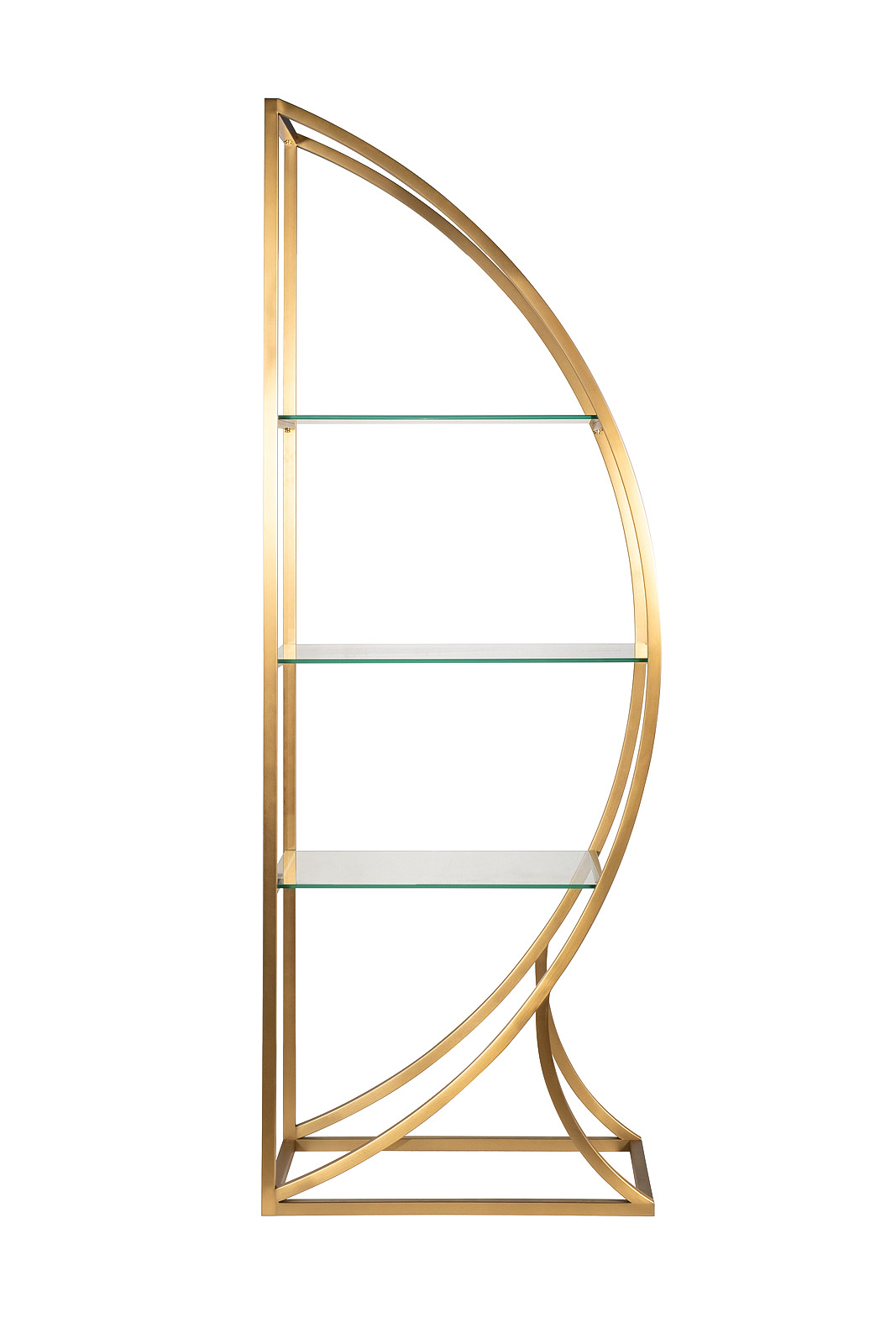 Стеллаж «Полусфера» прозр.стекло/золото 1