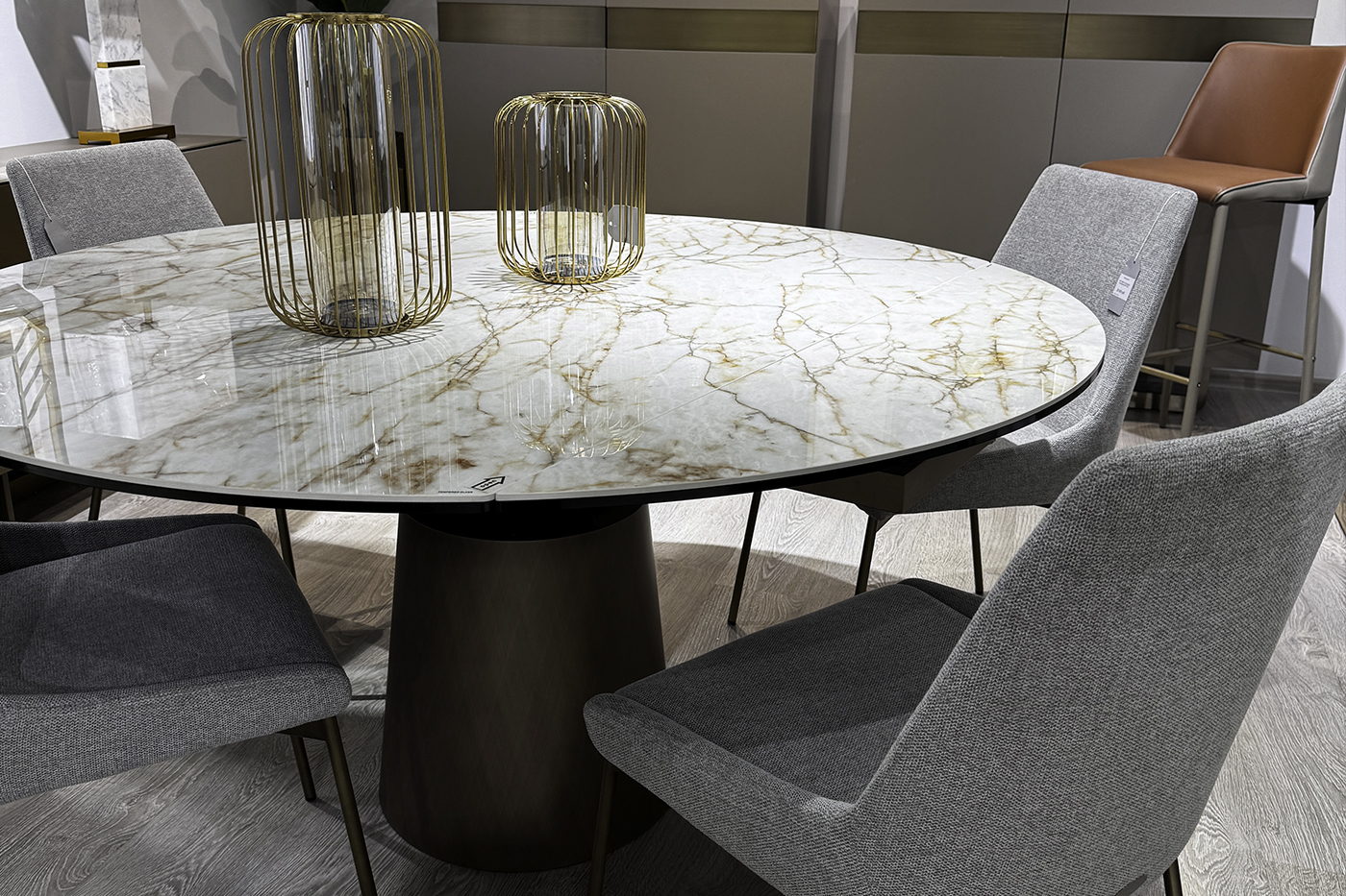 Стол обеденный раскладной круглый керамический 5