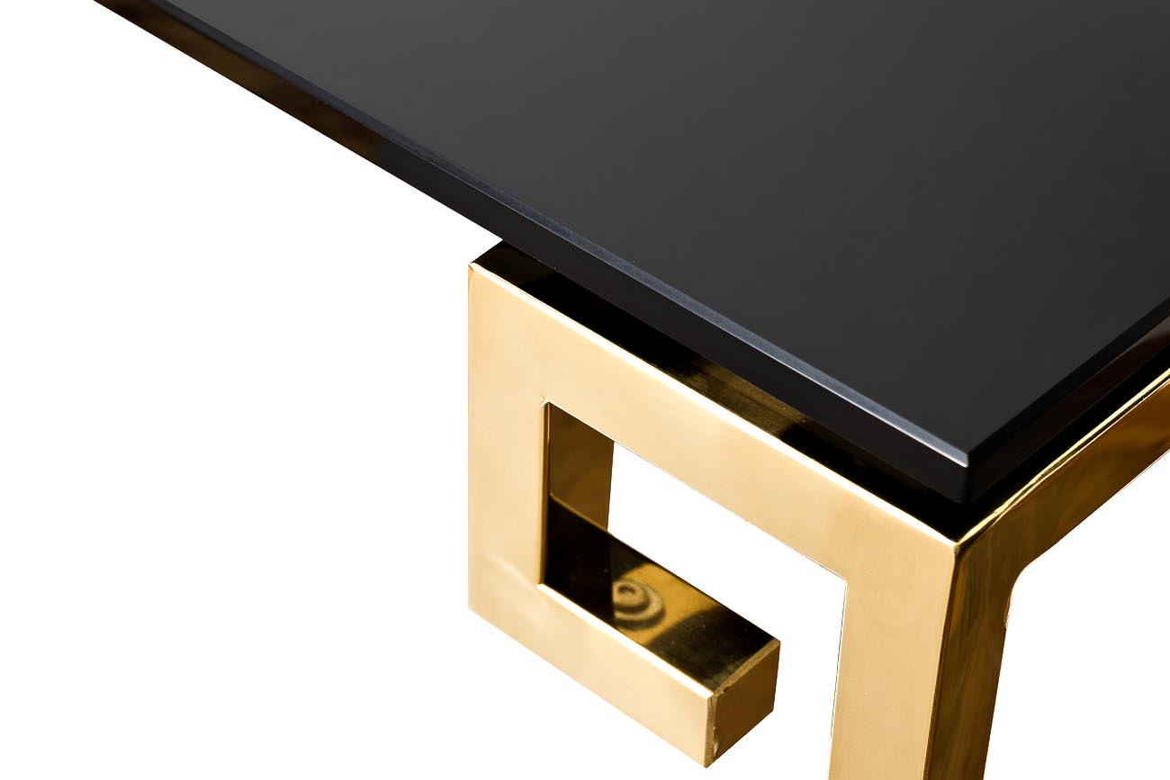 Консоль черное стекло/золото 3