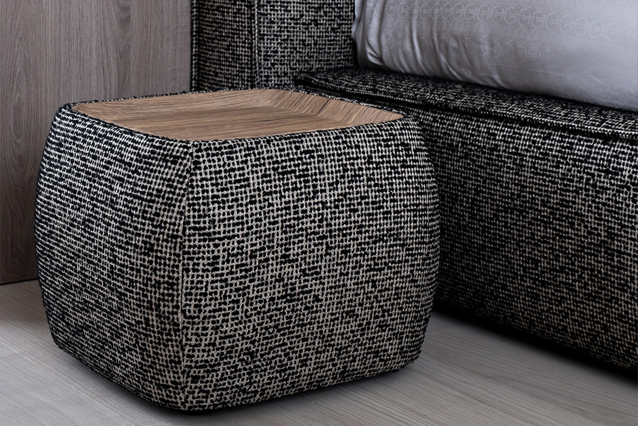 Столик прикроватный мягкий Руна(Runa) шенилл серый 6