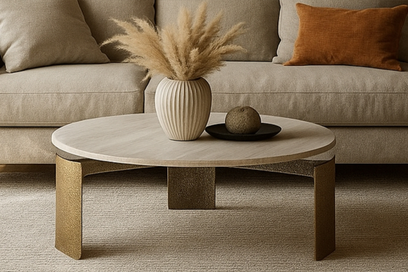 Стол журнальный круглый мраморный 6