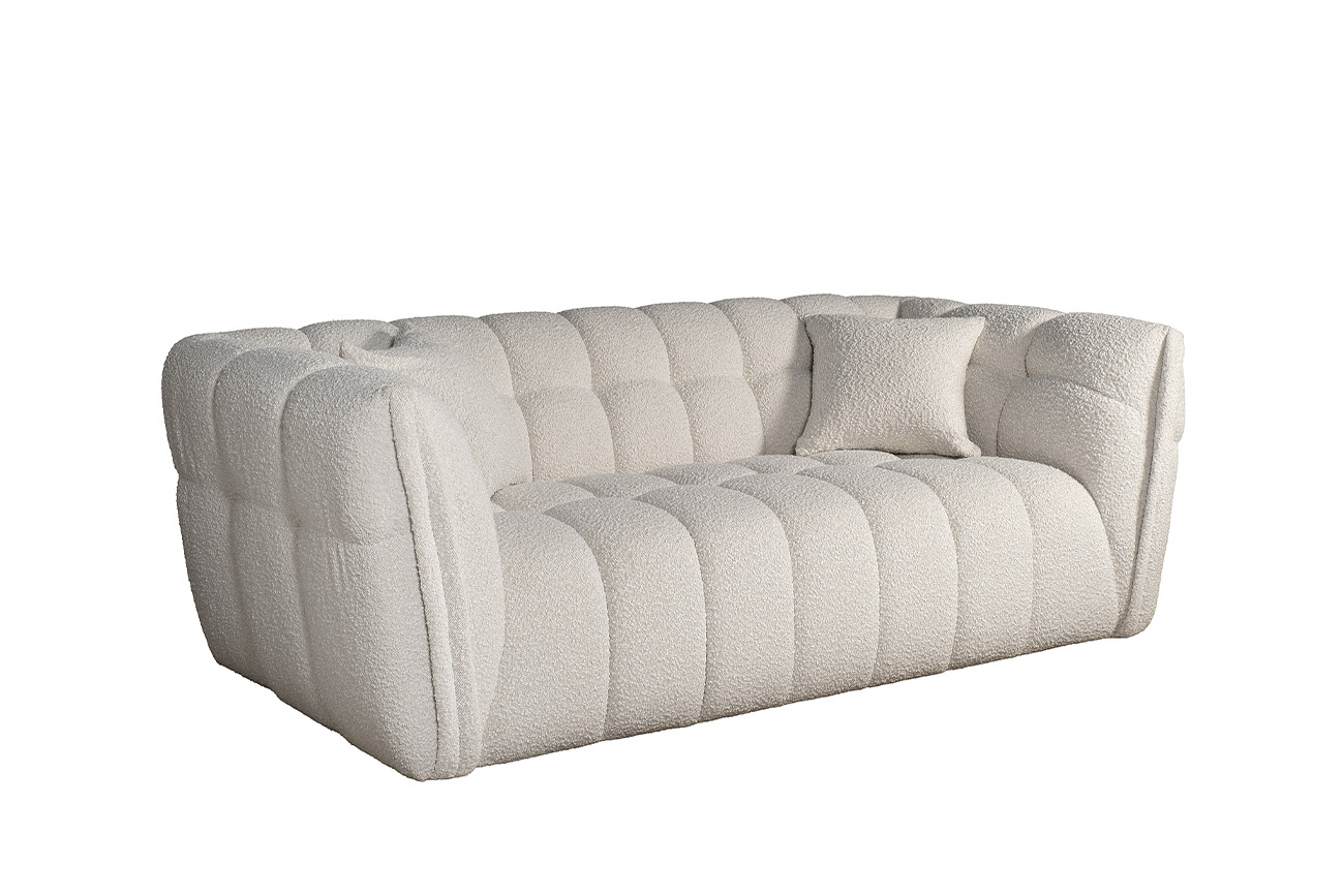 Диван Prato двухместный букле белый 2