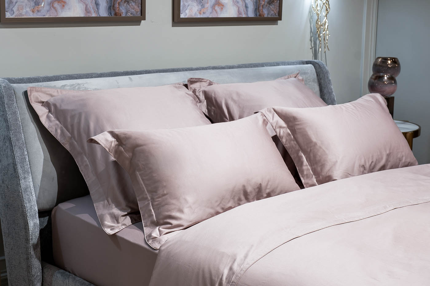 Пододеяльник сатиновый «Видение» 215х150см пудреная роза 2