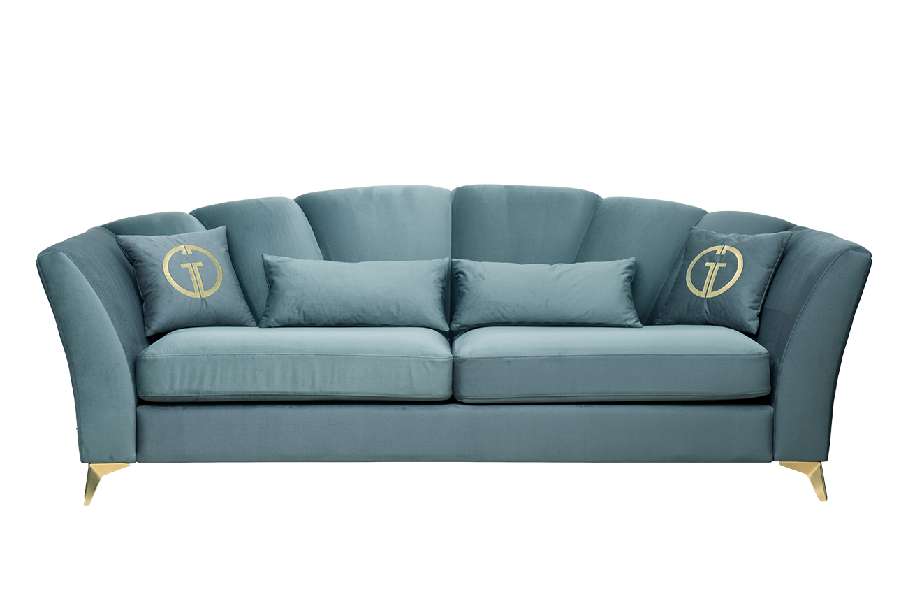 Диван Аннет(Annette) трехместный велюровый бирюзовый 1