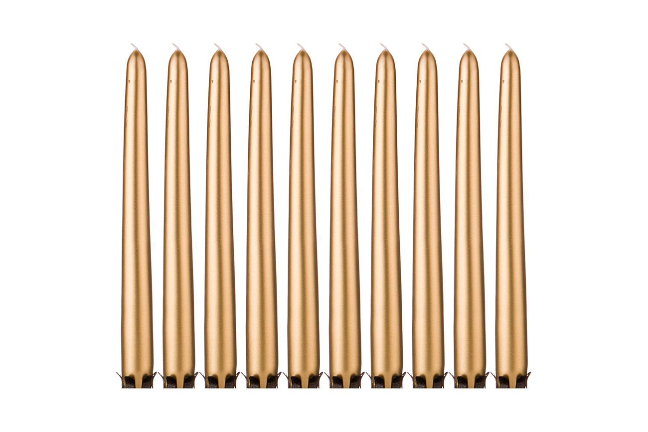 Свеча столовая золотая 1