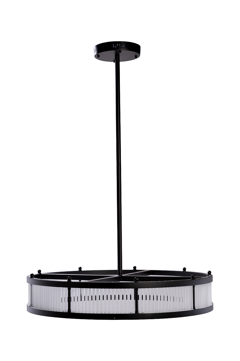 Люстра Анкона (Ancona) круглая стекло прозрачное/черный металл 1