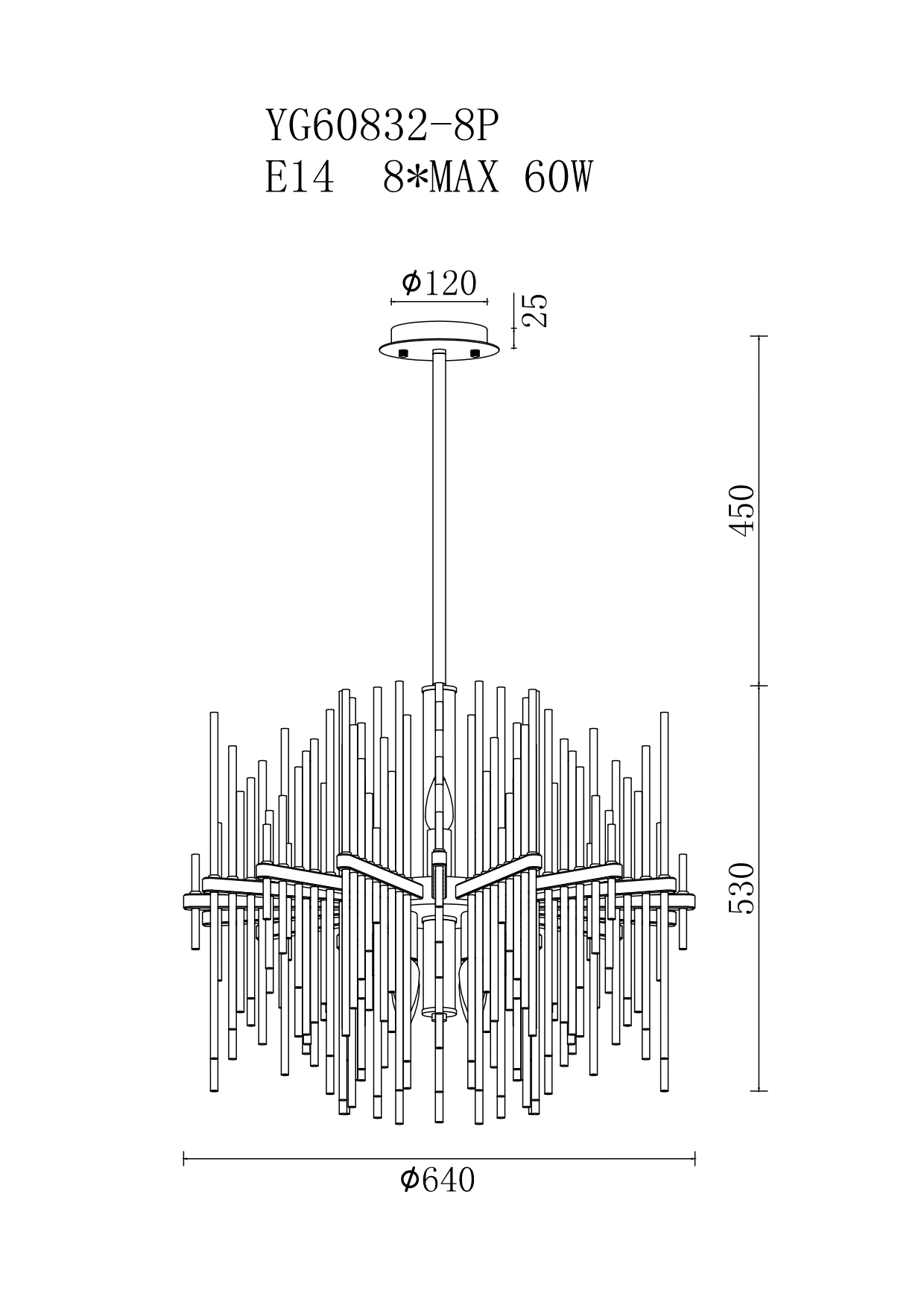 Люстра латунь/стекло прозрачное 3