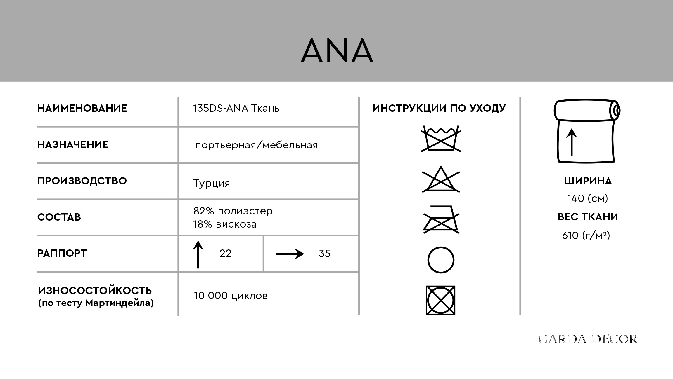 Ткань мебельная АНА (ANA) синяя 5