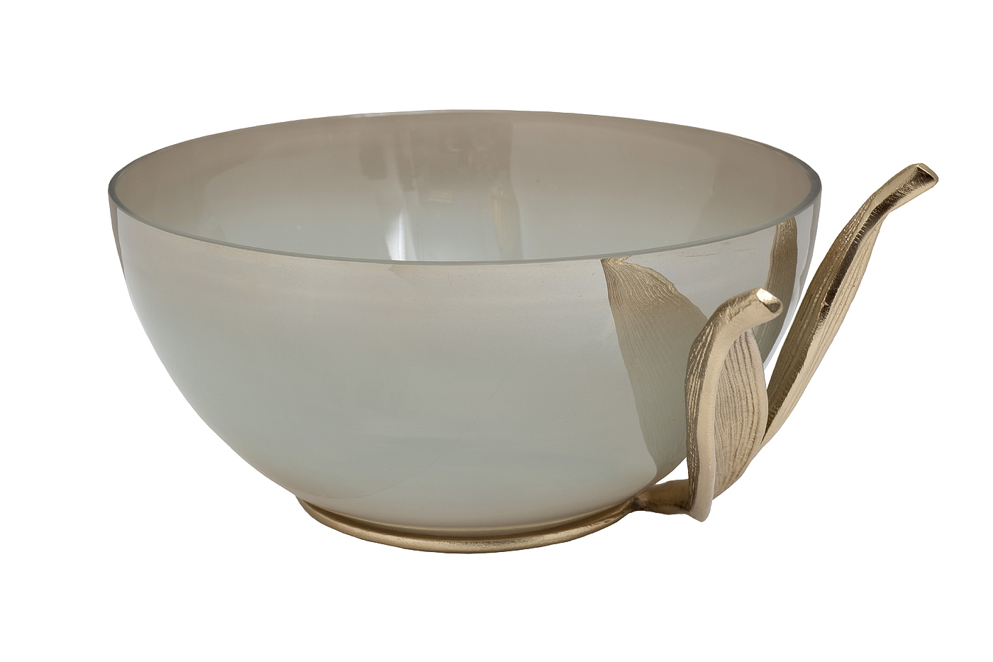 Чаша декоративная Flora стекло/метал золотой 1