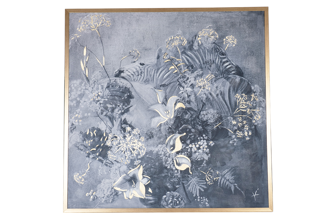 Холст «Африка лошадь-1» в золотом багете 1