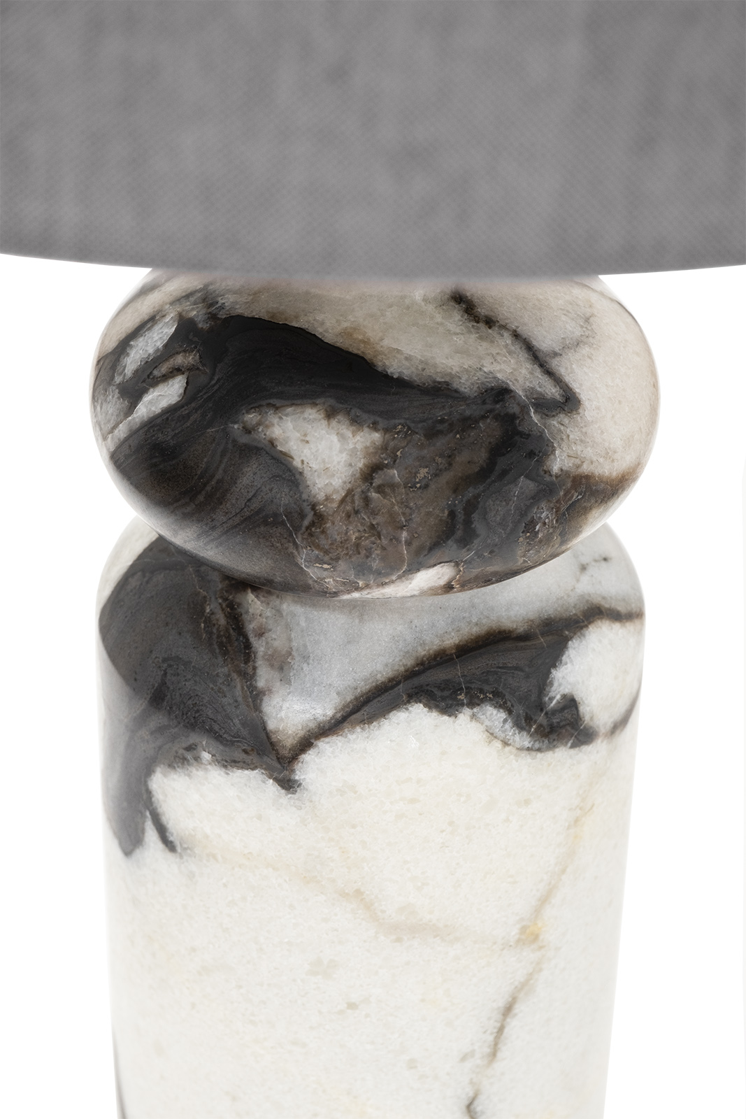 Лампа настольная мраморная с серым абажуром 2