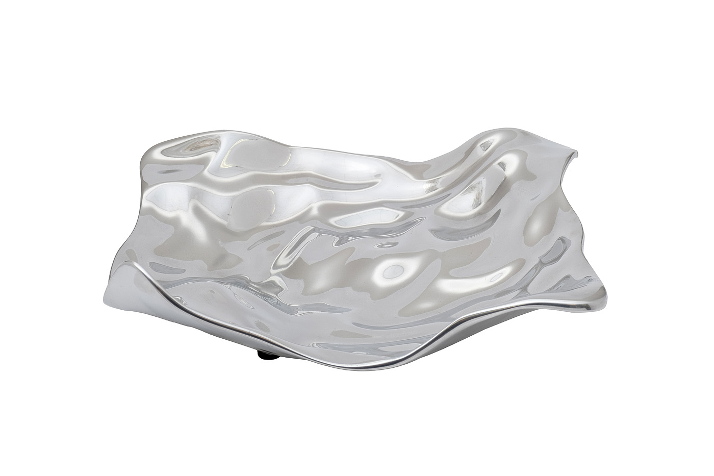 Блюдо декоративное металлическое серебряное 1