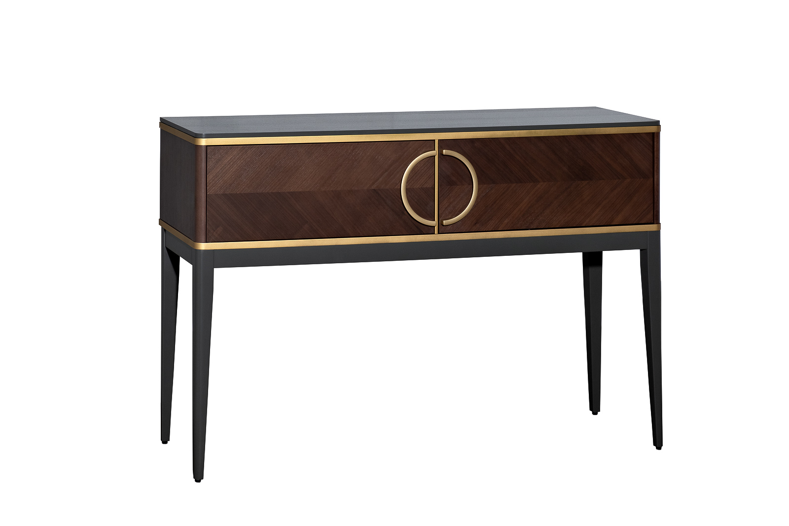 Консоль с 2-мя ящиками темный шпон 2