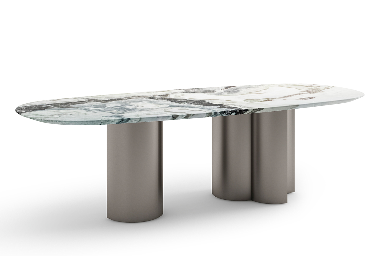Стол обеденный мраморный с колоннами 3
